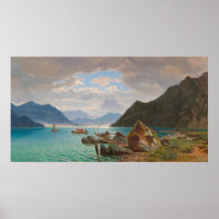 Lake Lugano[1859] by François Roffiaen (1820–1898)