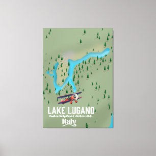 Lake Lugano Italy - Switzerland travel poster Canvas Print