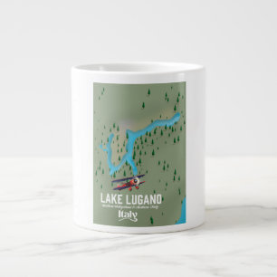 Lake Lugano Italy - Switzerland travel poster Large Coffee Mug