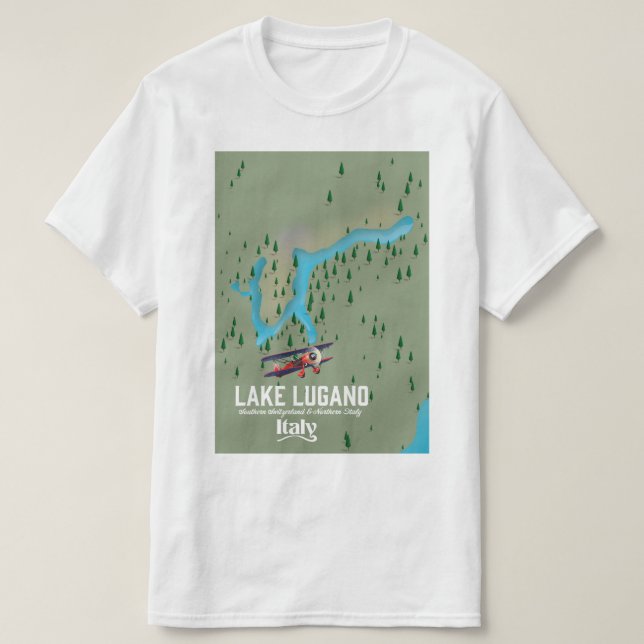 Lake Lugano Italy - Switzerland travel poster T-Shirt (Design Front)