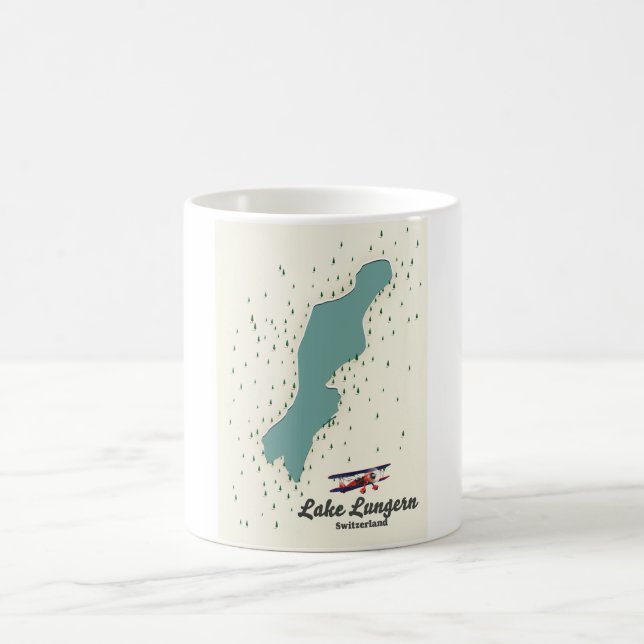 Lake Lungern Switzerland map Coffee Mug (Center)