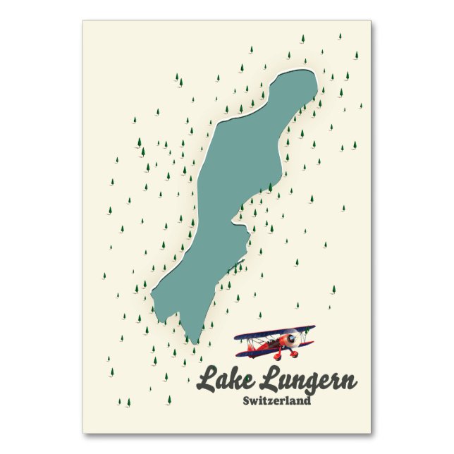 Lake Lungern Switzerland map Table Number (Front)