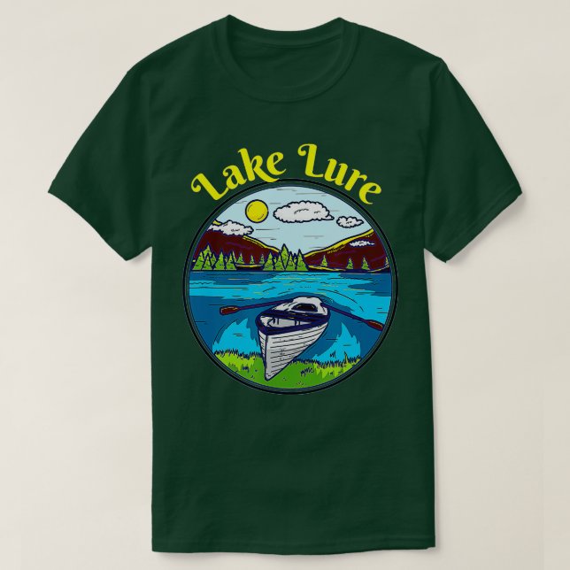 Lake Lure Clothing North Carolina Retro Boating  T-Shirt (Design Front)
