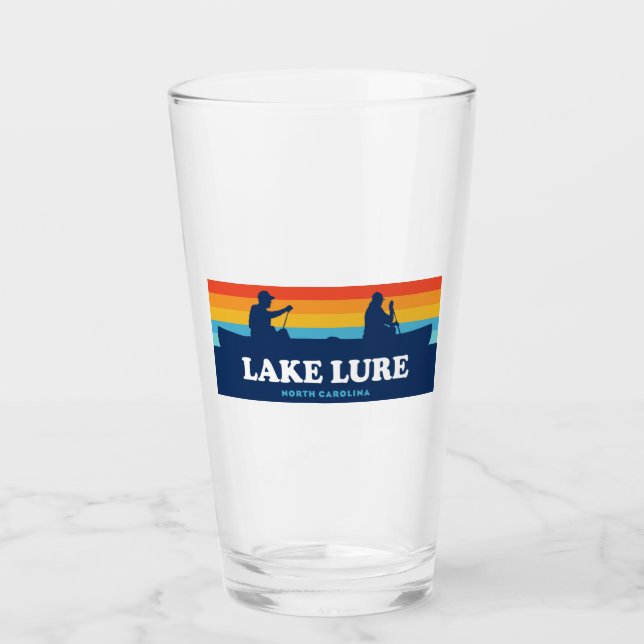 Lake Lure North Carolina Canoe Glass (Front)