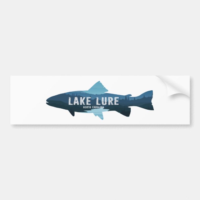 Lake Lure North Carolina Fish Bumper Sticker (Front)