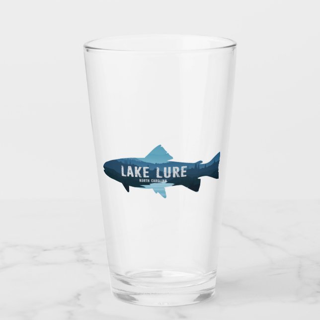 Lake Lure North Carolina Fish Glass (Front)