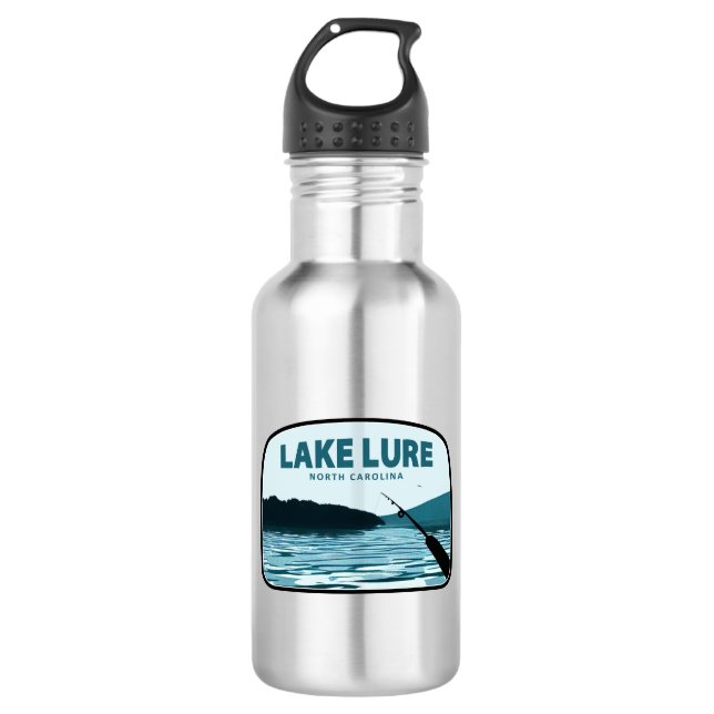Lake Lure North Carolina Fishing Rod 532 Ml Water Bottle (Front)