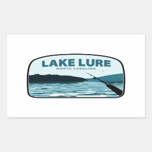 Lake Lure North Carolina Fishing Rod Rectangular Sticker