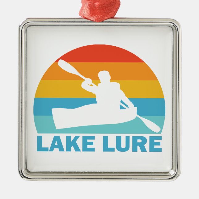 Lake Lure North Carolina Kayak Metal Tree Decoration (Front)
