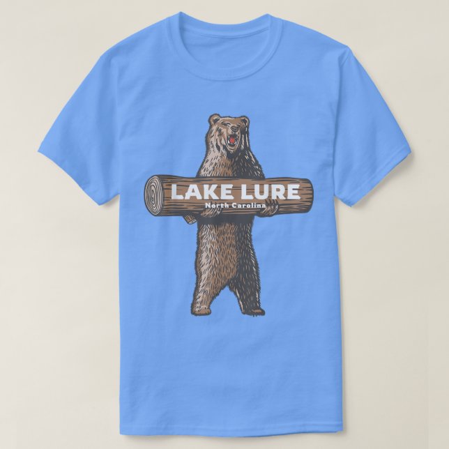 Lake Lure North Carolina NC Growling Bear Vacation T-Shirt (Design Front)