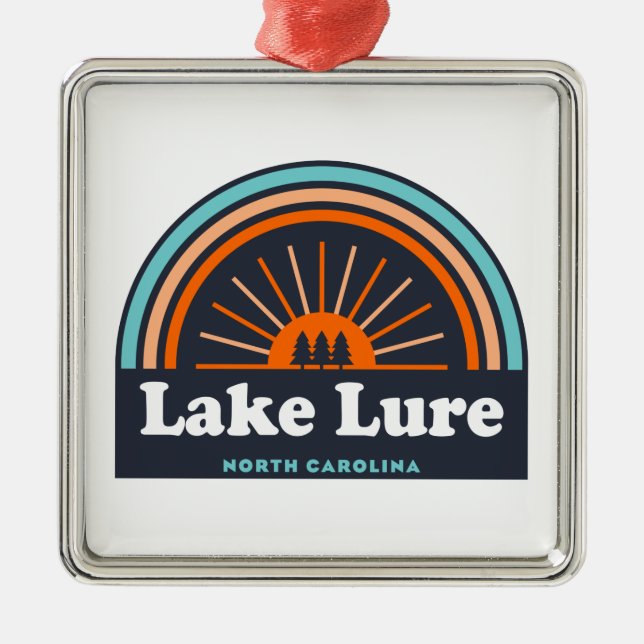 Lake Lure North Carolina Rainbow Metal Tree Decoration (Front)