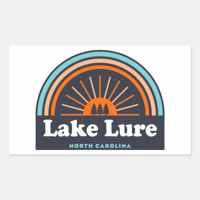 Lake Lure North Carolina Rainbow Rectangular Sticker (Front)