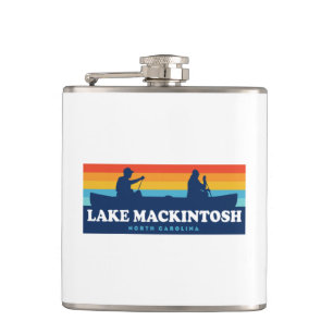 Lake Mackintosh North Carolina Canoe Hip Flask