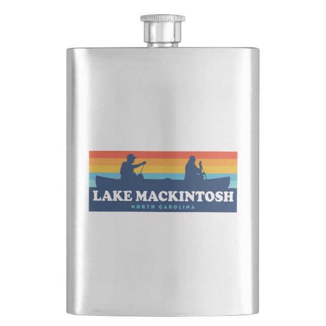 Lake Mackintosh North Carolina Canoe Hip Flask (Front)