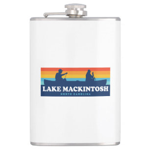 Lake Mackintosh North Carolina Canoe Hip Flask