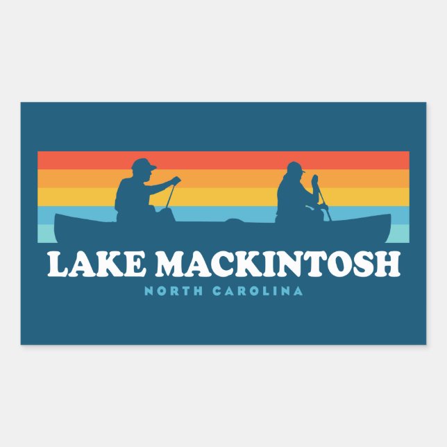 Lake Mackintosh North Carolina Canoe Rectangular Sticker (Front)