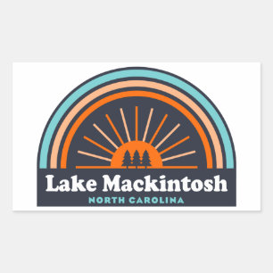 Lake Mackintosh North Carolina Rainbow Rectangular Sticker