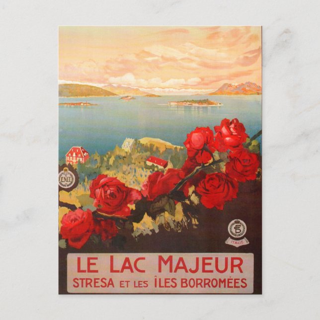Lake Maggiore, Italy Vintage Travel Postcard (Front)