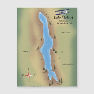 Lake Malawi,travel poster map print