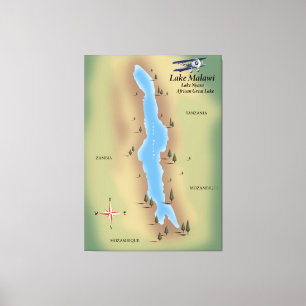 Lake Malawi,travel poster map print