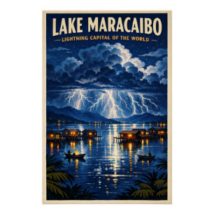 Lake Maracaibo, Venezuela, in a classic retro Poster