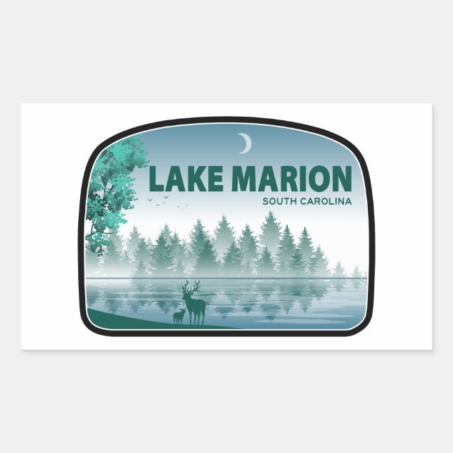 Lake Marion South Carolina Deer Rectangular Sticker (Front)