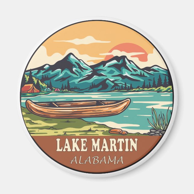 Lake Martin Alabama Boating Fishing Emblem Magnet (Front)