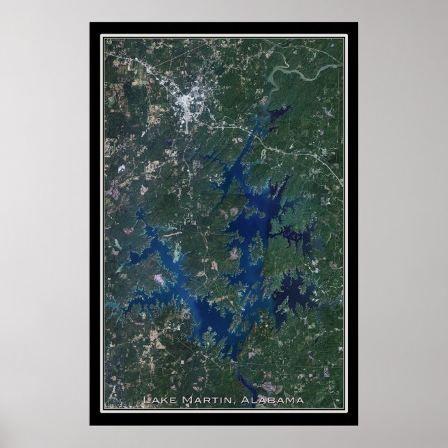 Lake Martin Alabama Satellite Poster Map (Front)