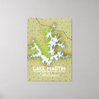 Lake Martin Alabama Travel poster map.