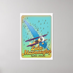 lake mcconaughy vintage travel poster. canvas print