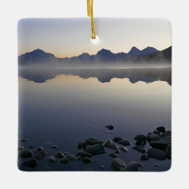 Lake McDonald at Sunrise II Ceramic Ornament (Front)