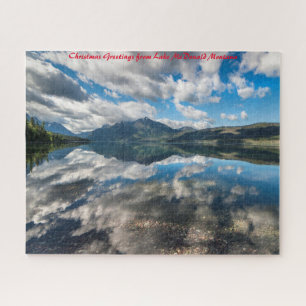 Lake McDonald Glacier Park .Christmas Greetings Jigsaw Puzzle