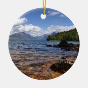 Lake McDonald I Ceramic Tree Decoration