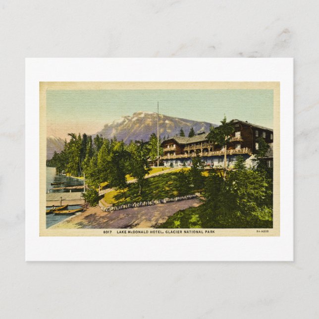 Lake McDonald Lodge Glacier National Park Postcard (Front)