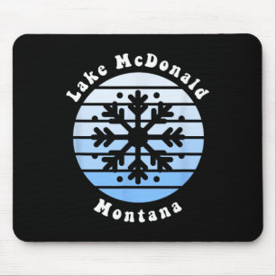 Lake Mcdonald Montana Snowflake Christmas Winter S Mouse Pad