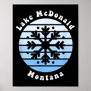 Lake Mcdonald Montana Snowflake Christmas Winter S Poster