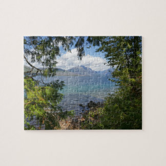 Lake McDonald Through Forest Frame Jigsaw Puzzle