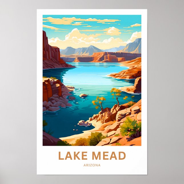 Lake Mead Arizona Travel Print (Front)