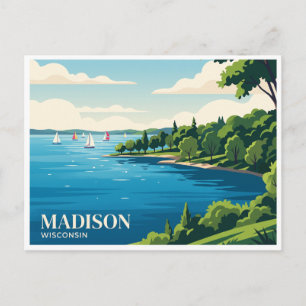 Lake Mendota Madison Wisconsin Postcard