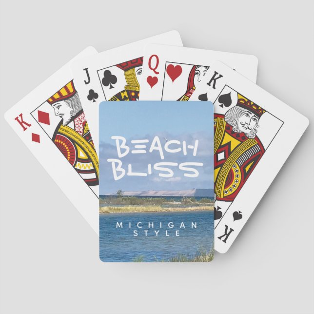 Lake Michigan Beach Bliss Playing Cards (Back)