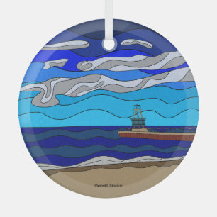 Lake Michigan - Glass Ornament (circle)