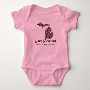 Lake Michigan - humour - Petoskey stone design Baby Bodysuit