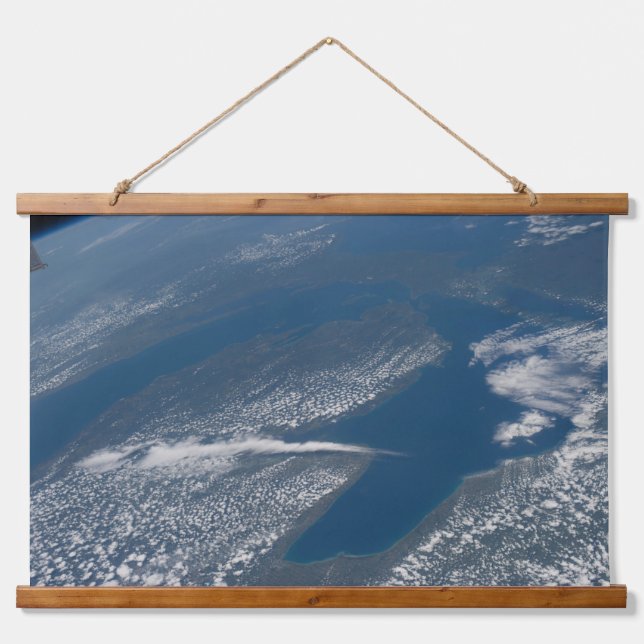 Lake Michigan, Lake Huron And State Of Michigan. Hanging Tapestry (Front)
