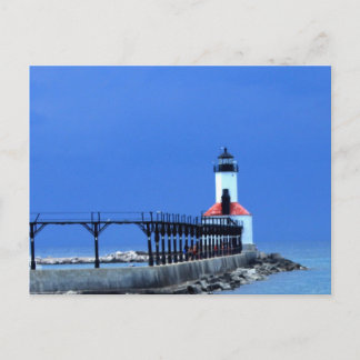 Lake Michigan Light House Postcard