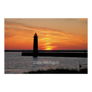 Lake Michigan Lighthouse Poster