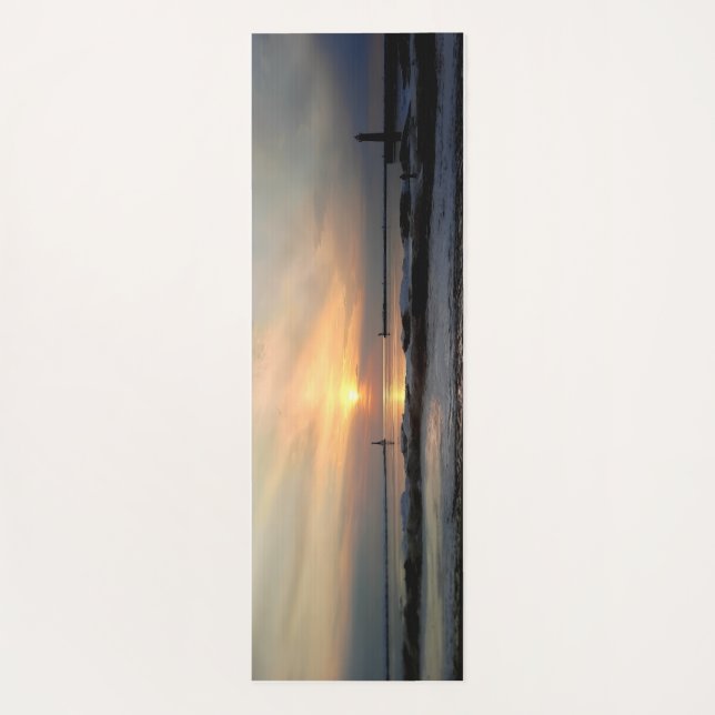 Lake Michigan Lighthouse Yoga Mat (Back)