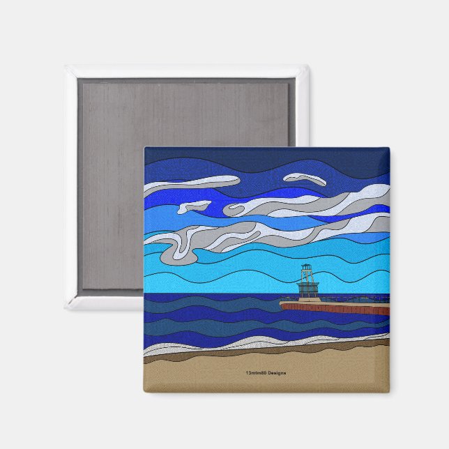 Lake Michigan - Magnet (square) (Front/Back)