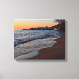 lake michigan north shore milwaukee at daybreak canvas print
