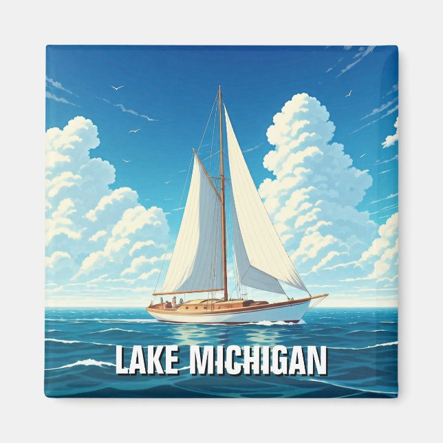 Lake Michigan Sailboat Magnet (Front)