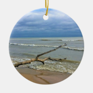Lake Michigan, Sheboygan, Wisconsin Ceramic Tree Decoration